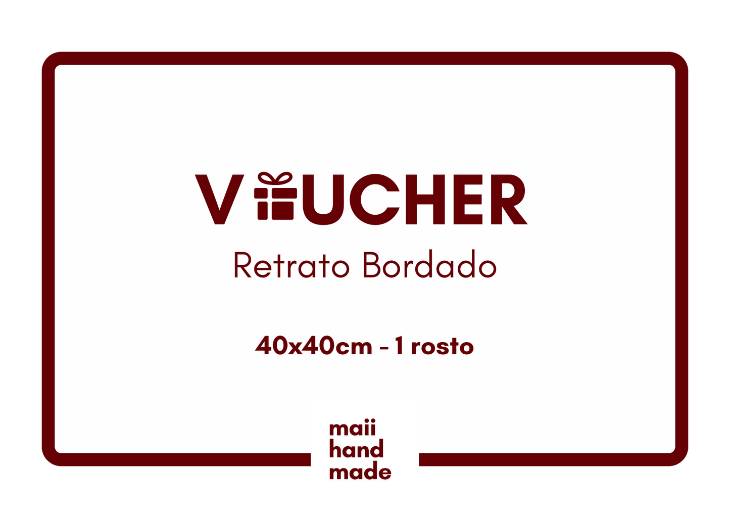 Voucher Digital: Retrato Bordado - 40x40cm (1 rosto)