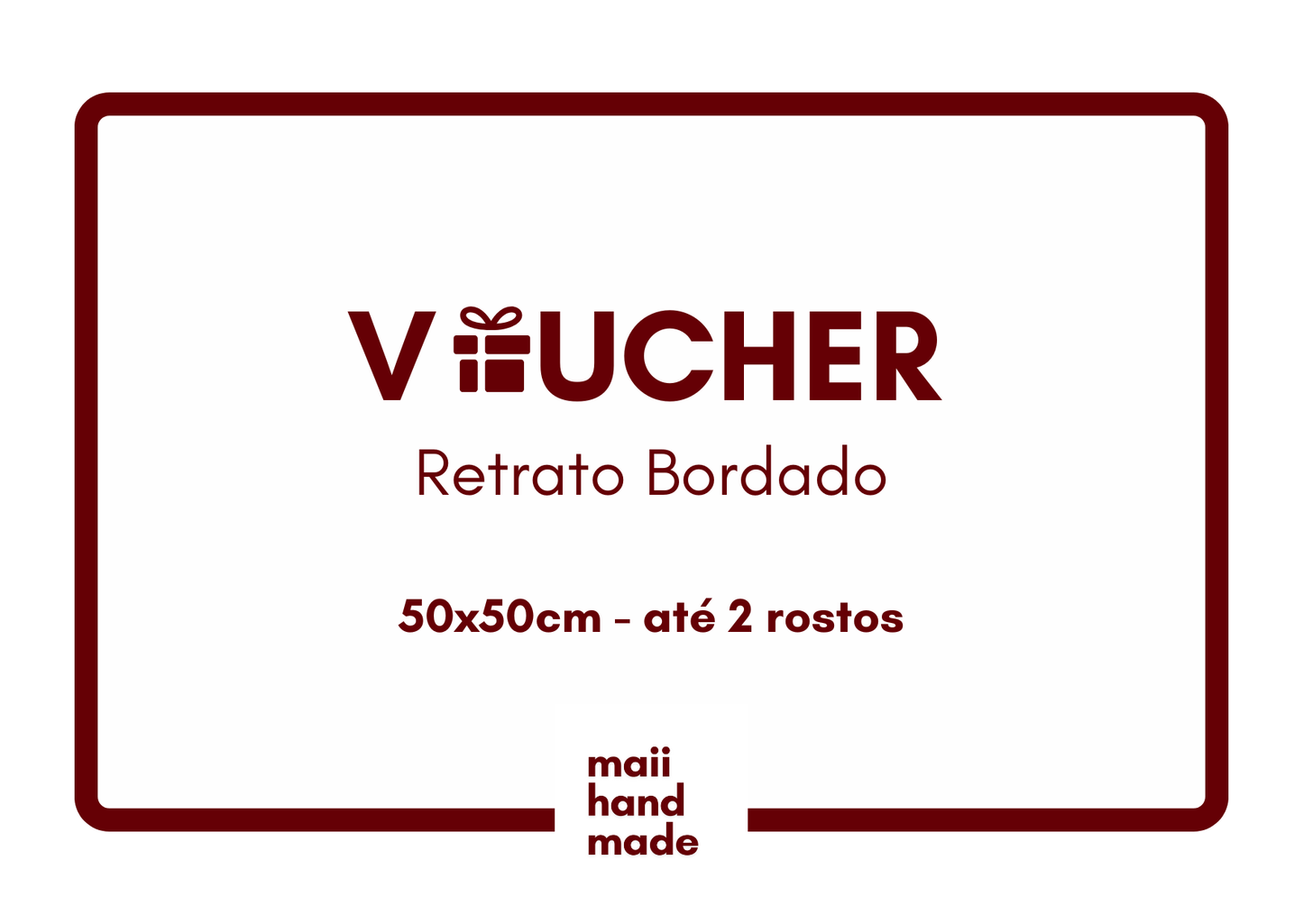 Voucher Digital: Retrato Bordado - 50x50cm (até 2 rostos)