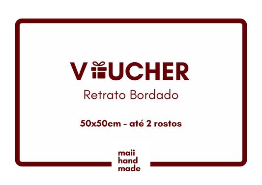 Voucher Digital: Retrato Bordado - 50x50cm (até 2 rostos)