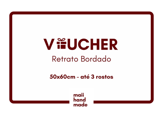 Voucher Digital: Retrato Bordado - 50x60cm (até 3 rostos)