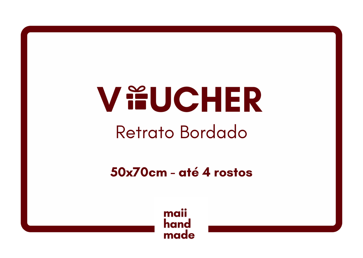 Voucher Digital: Retrato Bordado - 50x70cm (até 4 rostos)