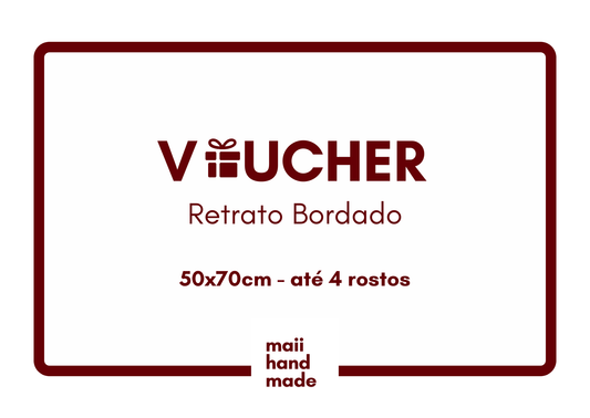 Voucher Digital: Retrato Bordado - 50x70cm (até 4 rostos)