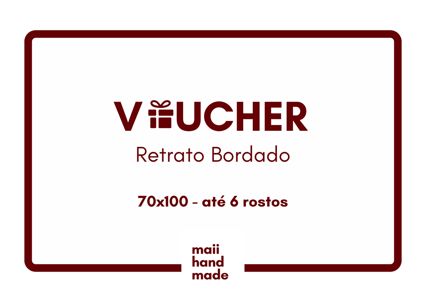 Voucher Digital: Retrato Bordado - 70x100cm (até 6 rostos)