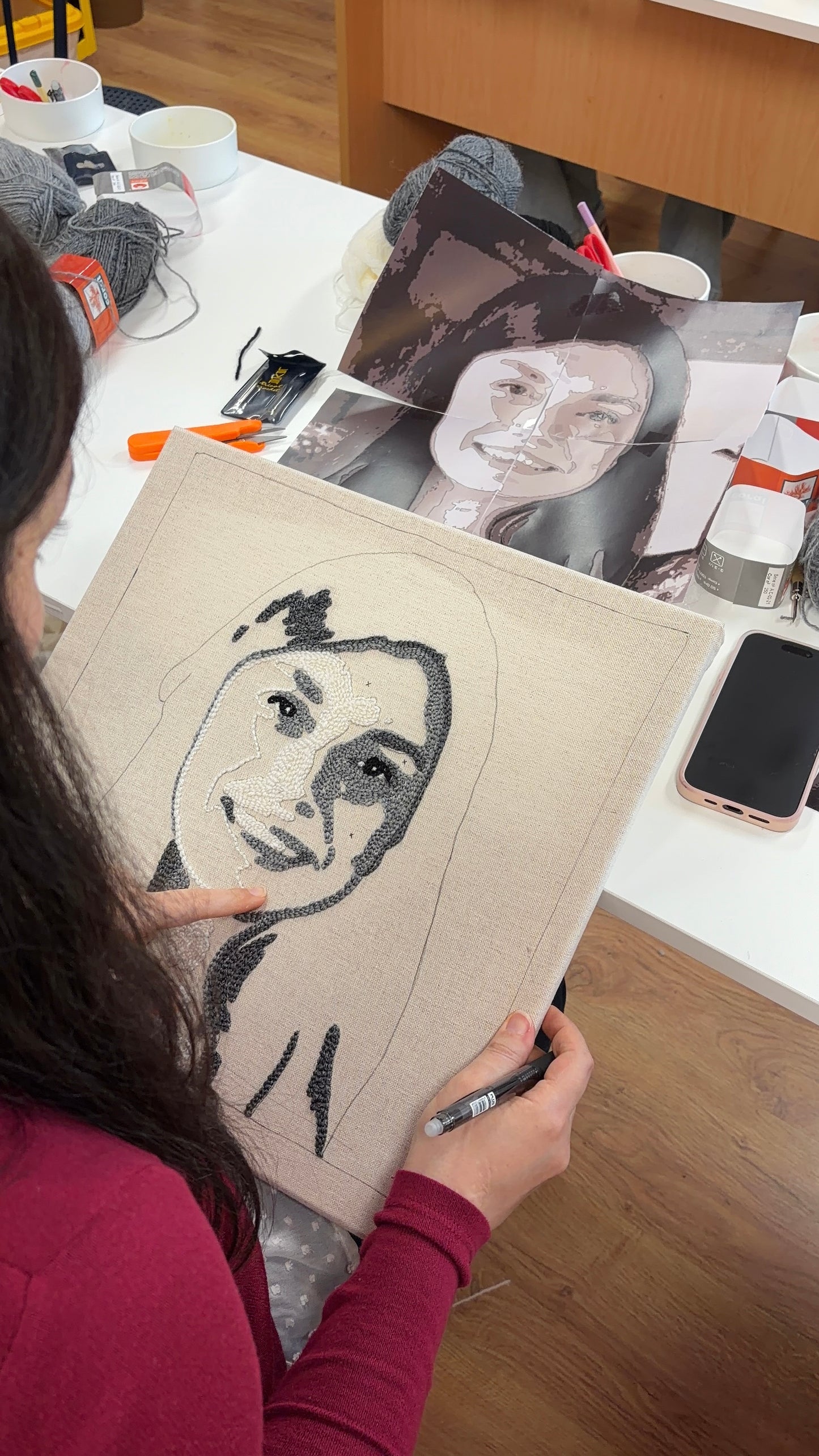 Workshop - Punch Needle Embroidered Portrait